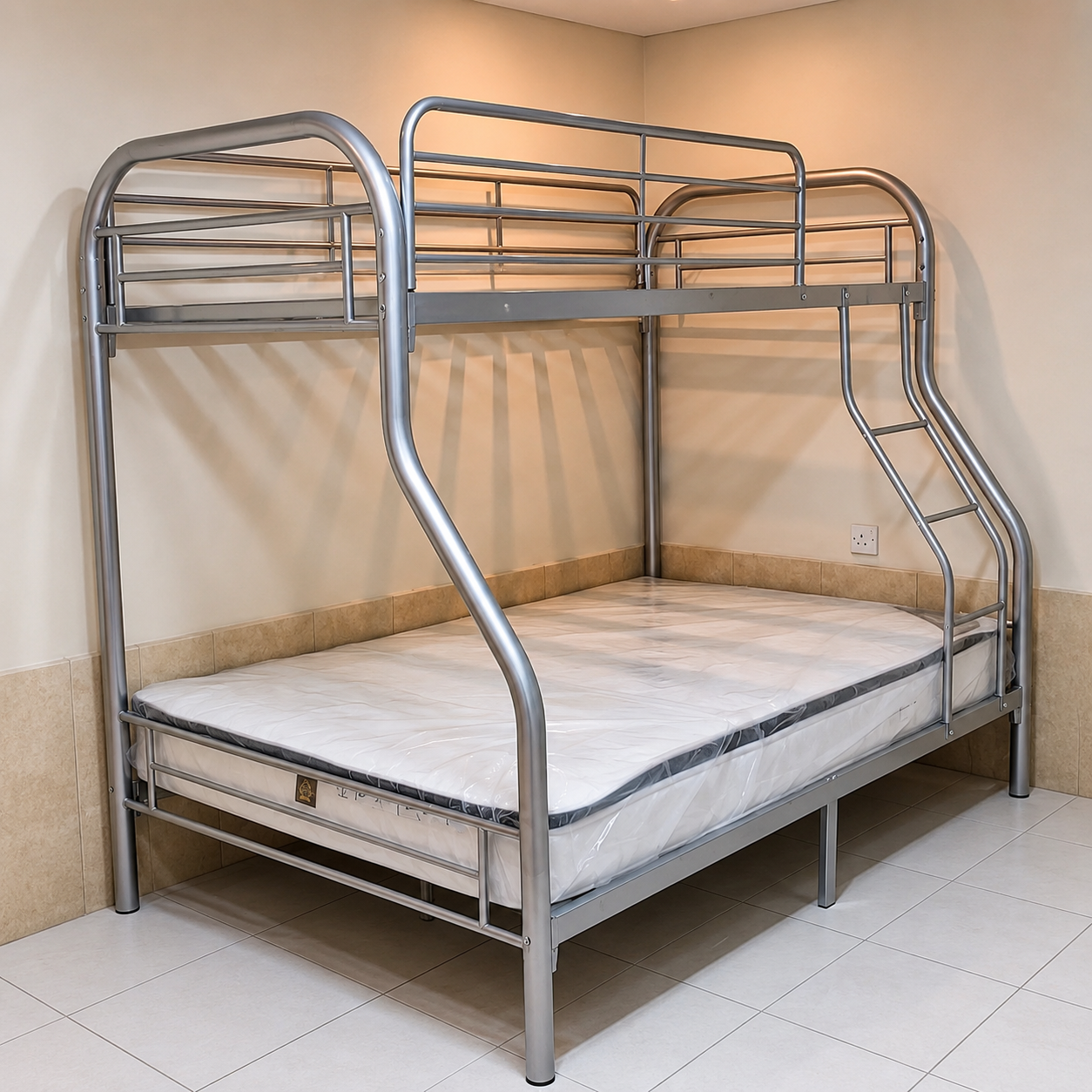Double Metal Bunk Bed with Mattress