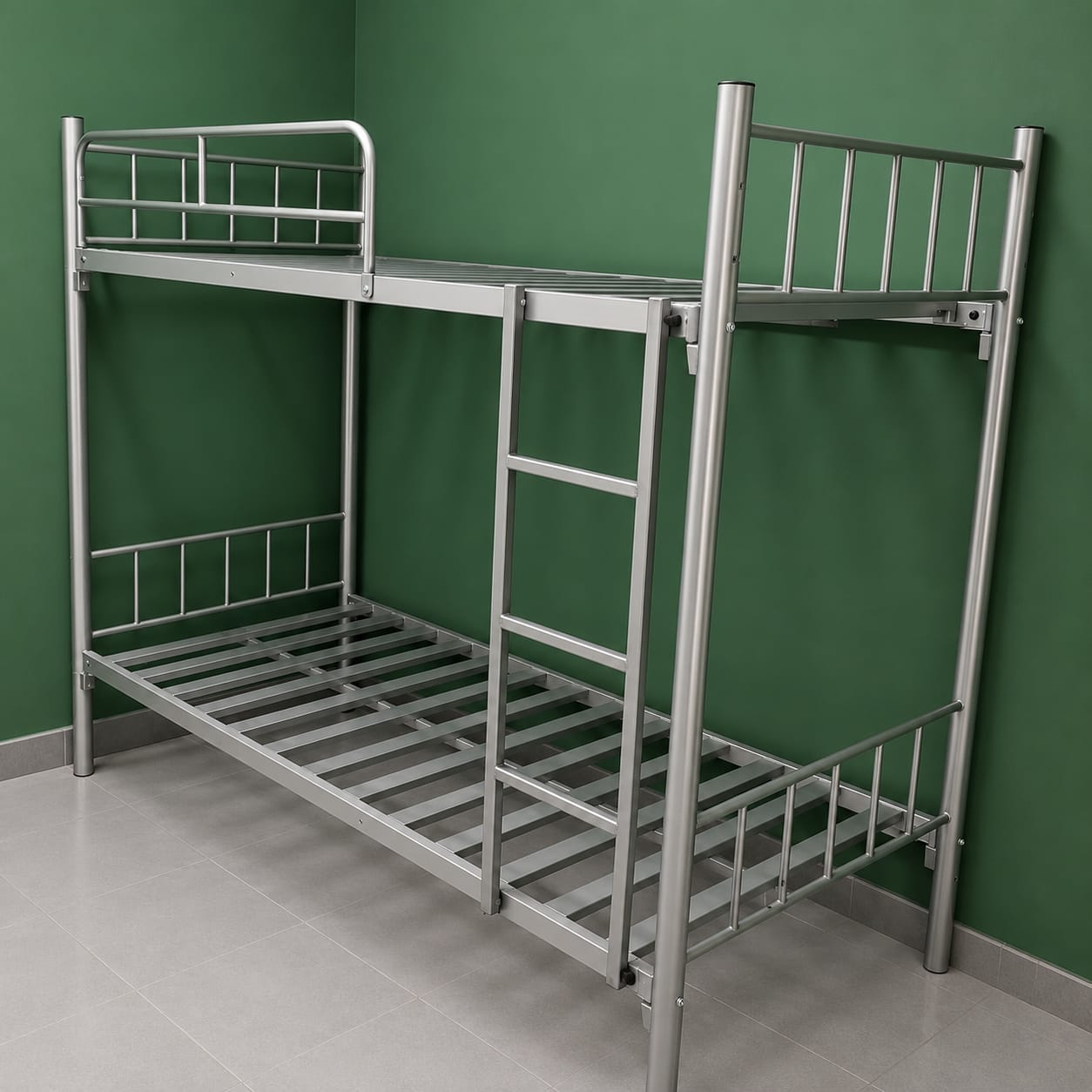 Single Metal Bunk Bed with Mattress